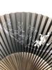 Folding Choju Jinbutsu Giga Paper Fan with Fan Silk Frog and Rabbit Black [Hanakanzashi] Men's Fan, (Choju-giga Paintings) Design, Bag, 22cm, Print,
