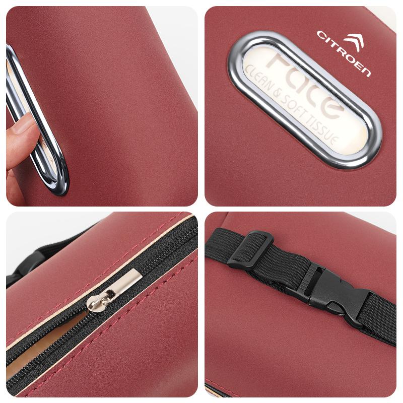 Suede Car Tissue Bag Hanging Vehicle Napkin Box For Citroen DS3 DS4 DS5 RD3 Cross Berlingo Xsara Grand Picasso Jumper Saxo Jumpy amj123