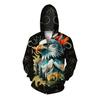Butterfly Eagle Wolf Hoodie For Men Animal Demon Graphic Sweatshirt Leisure Loose Zipper Pullover Comfortable Hoodies