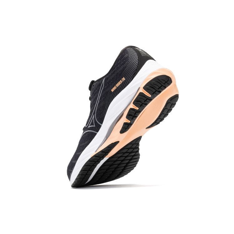Mizuno  Wave Rider 26 Black Salmon Women Sneakers Grey Quicksilver J1GD220322