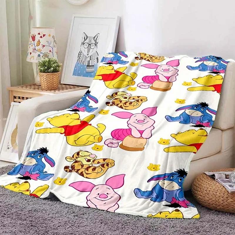Cartoon Winnie Puuh Decke für Couch Sofa Bett, Super Weiche Gemütliche Plüschdecke mit Design Leicht für Erwachsene, Frauen, Geschenk