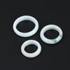 1 Pcs A Grade Jadeite Ring For Men And Women White Ice Type Finger Ring Simple Style Unisex Ring