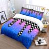 "Gradient Checkerboard Starry Set" Soft Skin-Friendly Bedding Set Includes 1 Duvet Cover And 2 Pillowcase Gift