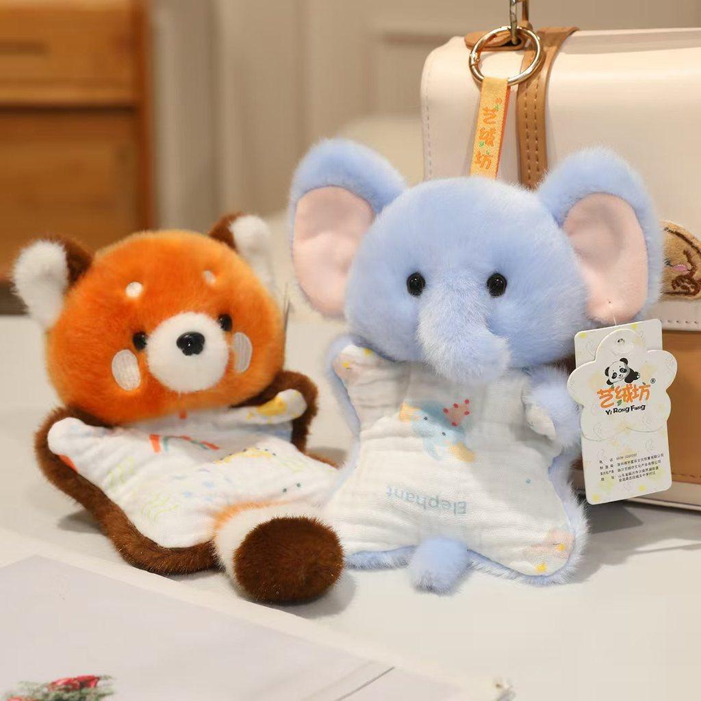 Cute Elephants Frogs Animals Plush Bag Pendant With Short Plush Material For Gift And Decoration