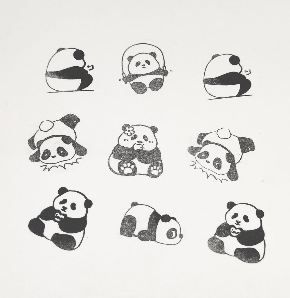 Miraiya Shachihata Animal Panda Schedule Illustrated Sticky Message Planner Cute Fur Fur Stamp, Stamp, Stamp, Planner, Stamp, Button-Type, Stamp,