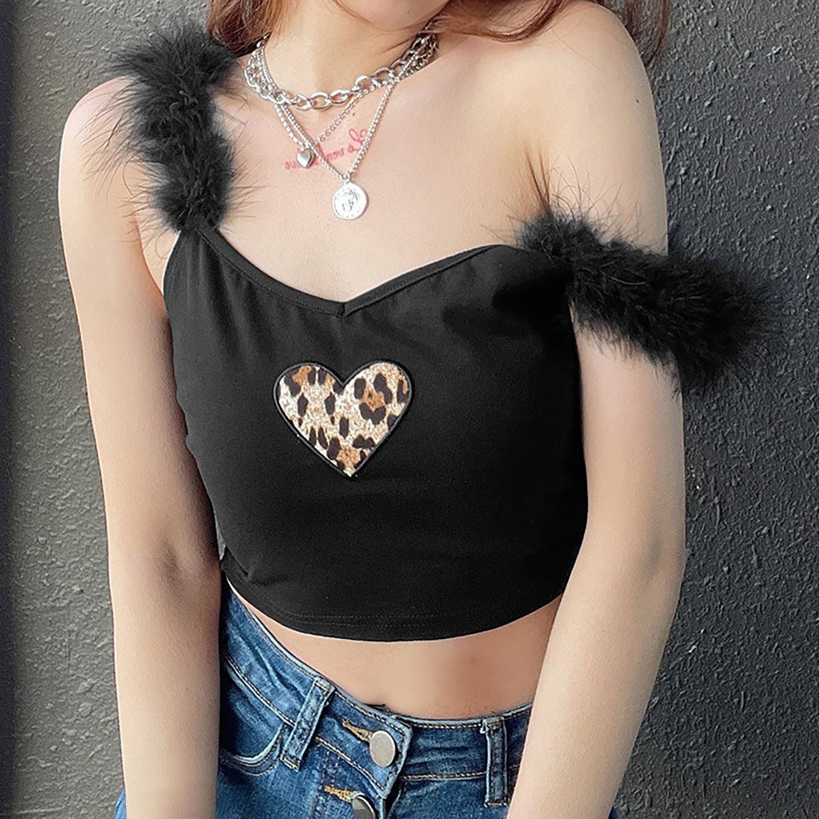 

Женский тонкий жилет Fasion с открытым пупком Halter Love Leopard Pattern