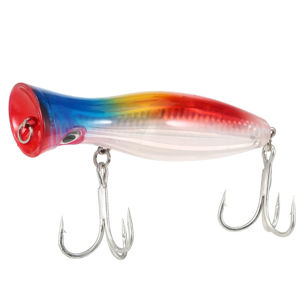 12cm / 45g Large Popper Lure Artificial Seal Lure 3D Eyes Hard Popper Fishing Lure with Hooks and Ring for Saltwater Freshwater