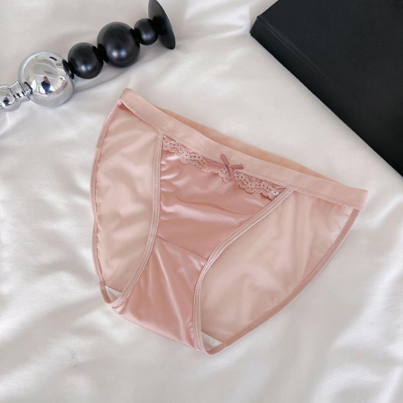Braguitas de Malla de Cintura Media para Mujer con Abertura Alta de Satén y Encaje, Sexy, Cómodas, Transpirables, con Entrepierna de Algodón