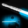 YDD Lightsaber with LED Metal Force Sound Rechargeable Sword Hilt and Ice Blue Blade, Hilt, FX, Effects, Sensor, Light-Up (Silver Blade)