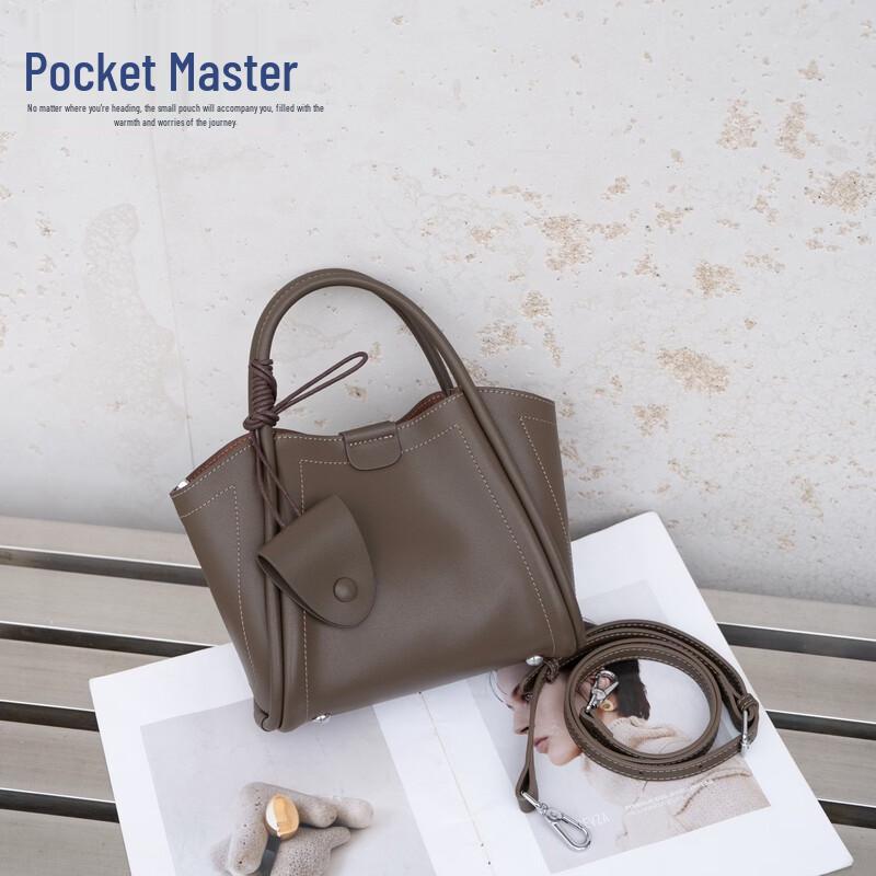 Стильная кожаная сумка-тоут Douxiaozhu на плечо и через плечо