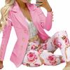 2PCS Women Blazer Suit Lapel Jacket Coat + Pants Co-ord Set Formal Office Outfit