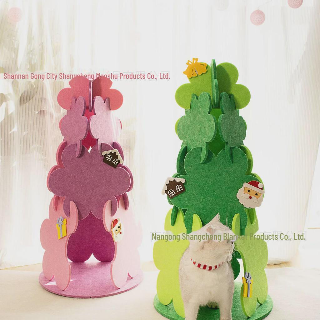 Cross-Border Christmas Cat Tree: Climbing Frame, Scratching Post & Felt Bed for All Seasons