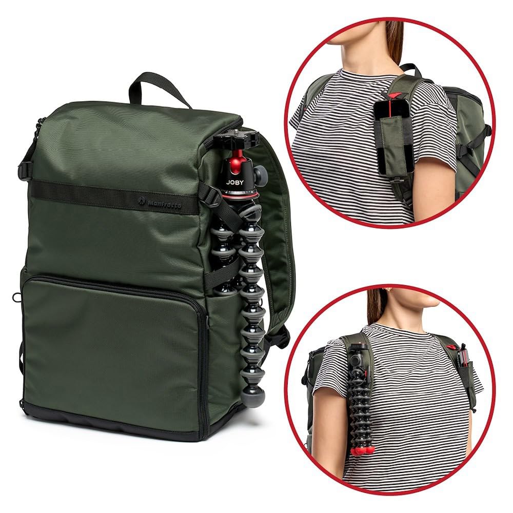 Kamerarucksack Street Slim Backpack 12L Dunkelgrün bietet Platz für 14 Zoll Laptop MB [Manfrotto] MS2-BP