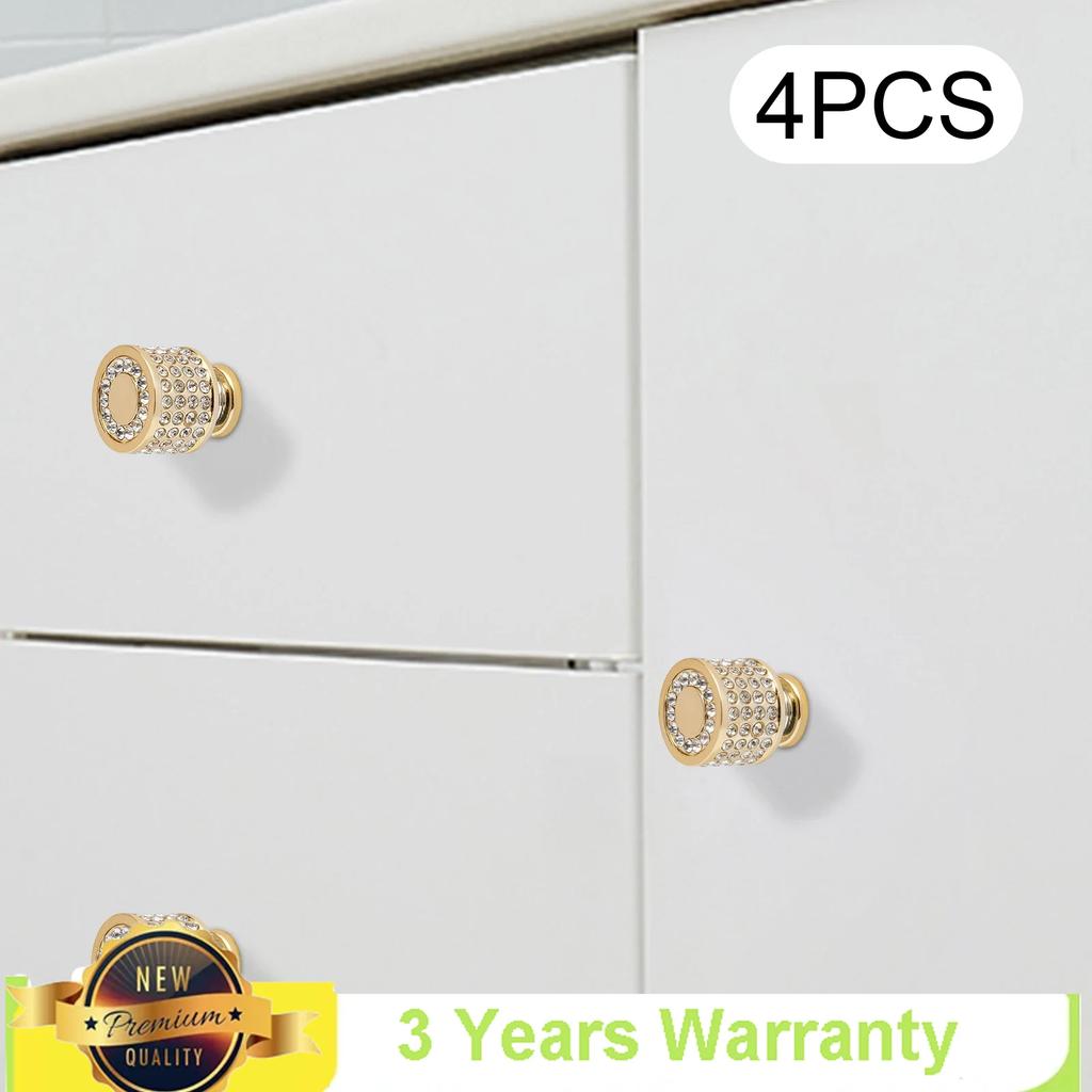 4 Stück Elegante Goldene Möbelbeschläge, Robuste & Langlebige Runde Schrankknöpfe mit Messingkern für Kommoden, Schubladen, Kleiderschränke