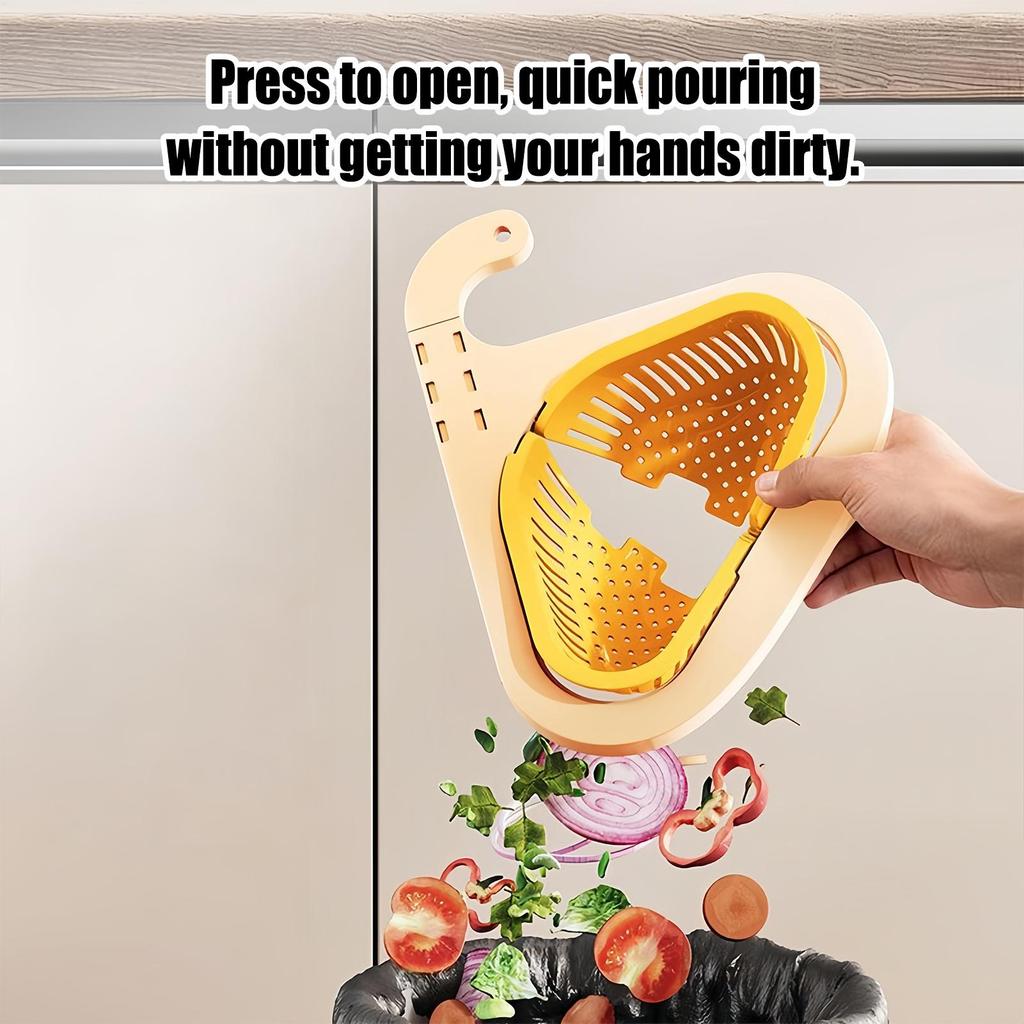 Sink Strainer Basket Hanging Sink Draining Basket Openable Bottom Cover Detachable Kitchen Garbage Filter Food Residues Filter
