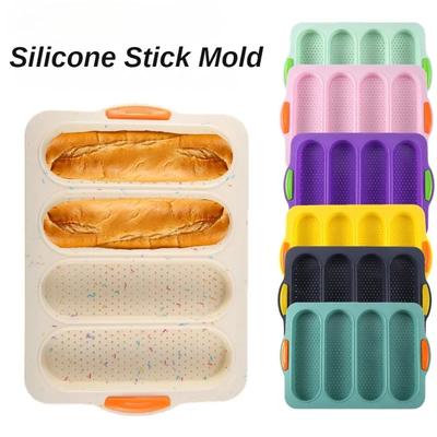Silicone French Bread Baking Mold Cake Baguette Hot Dog Bread Molds Non-Stick & Easy Clean Heat Resistant Silicone Baking Tools
