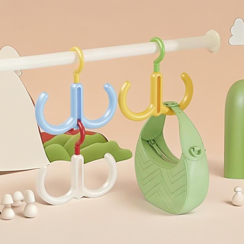 New Multifunctional Clothes Hanger Portable Dopamine Hook Scarf Tie Display Rack Rotatable Bedroom Scarf Racks