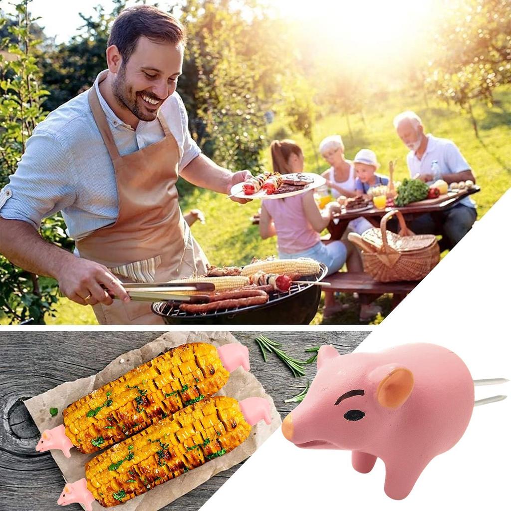 2Pieces Fork Corn Skewer Stainless Steel Corn Holders Corn On The Cob Skewers Fruit Forks Outdoor Camping Cooking Barbecue Tool