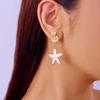 Ocean Theme Alloy Earrings With Starfish And Shell Motif For Women Vacation Fashion