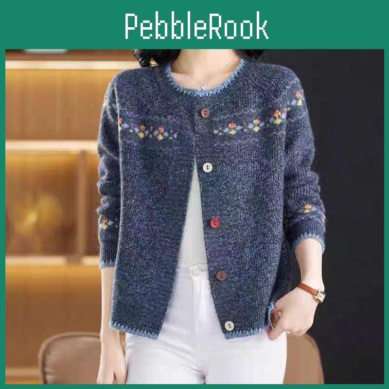 Knitted Mom Autumn Spring And Womens Cardigan Fashion Loose Sweater Coat Short Top For Women