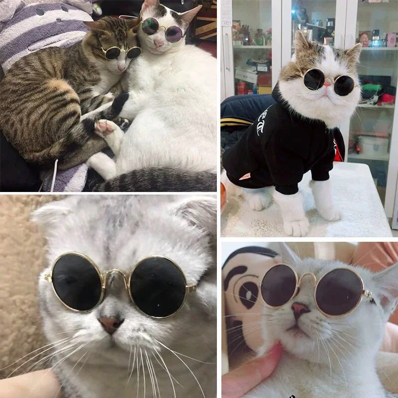 1 Pc Pet Glasses Retro Cool Hippie Style Glasses Doll Props For Photography Cat & Dog Funny Sunglasses Accessories