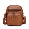 Bolsas Vintage Crossbody para Mulheres Bolsa de Ombro com Compartimentos Duplos Bolsa de Couro PU Macio Bolsa de Grande Capacidade