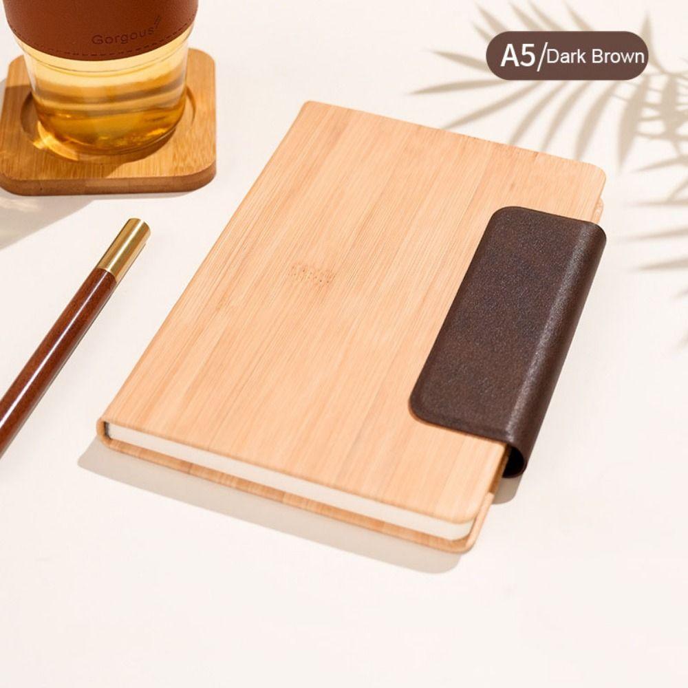 Wood Grain Business Office Notepad 200 Pages Diary New Students Notebook Meeting Minutes