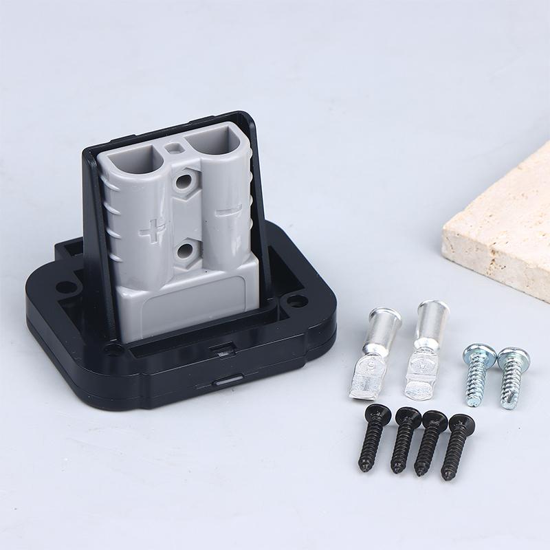 1/2set 50A Cable Connector Plug Battery Quick Connect Disconnect Connector Flush Mount Bracket Panel Cover For Caravan Camper
