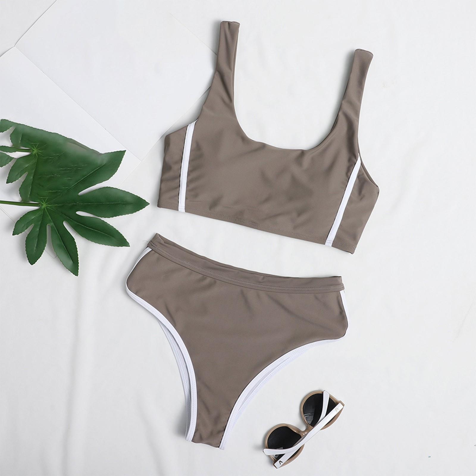 

Женский модный U-образный вырез топ + нижнее белье раздельный купальник бикини L