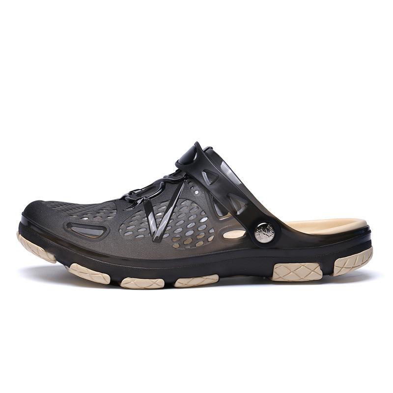 

Spring and summer Korean version breathable bag head men s shoes hole shoes men s outdoor beach shoes non-slip quick-drying wading shoes Amazon 41 чёрный