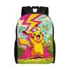 Custom P-Pikachus Thunderbolt Travel Backpack Men Women School Computer Bookbag Classical Anime College Student Daypack Bags