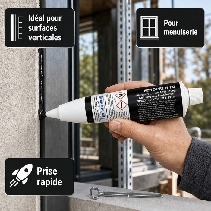 Mastic colle noir, colle d'étanchéité noire, 180 g, mastic de remplissage noir