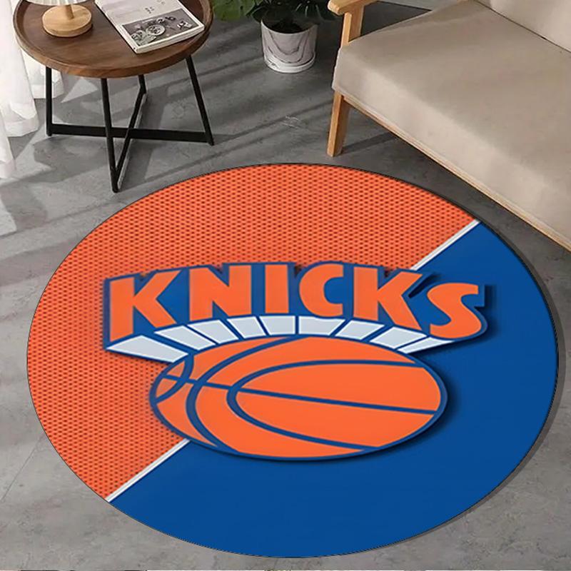 Knicks Logo Round Rug for Livingroom,Bedroom, Palyroom, Chair Rug, Area Rug, Circle Carpet, Large Size Fan Christmas Gift