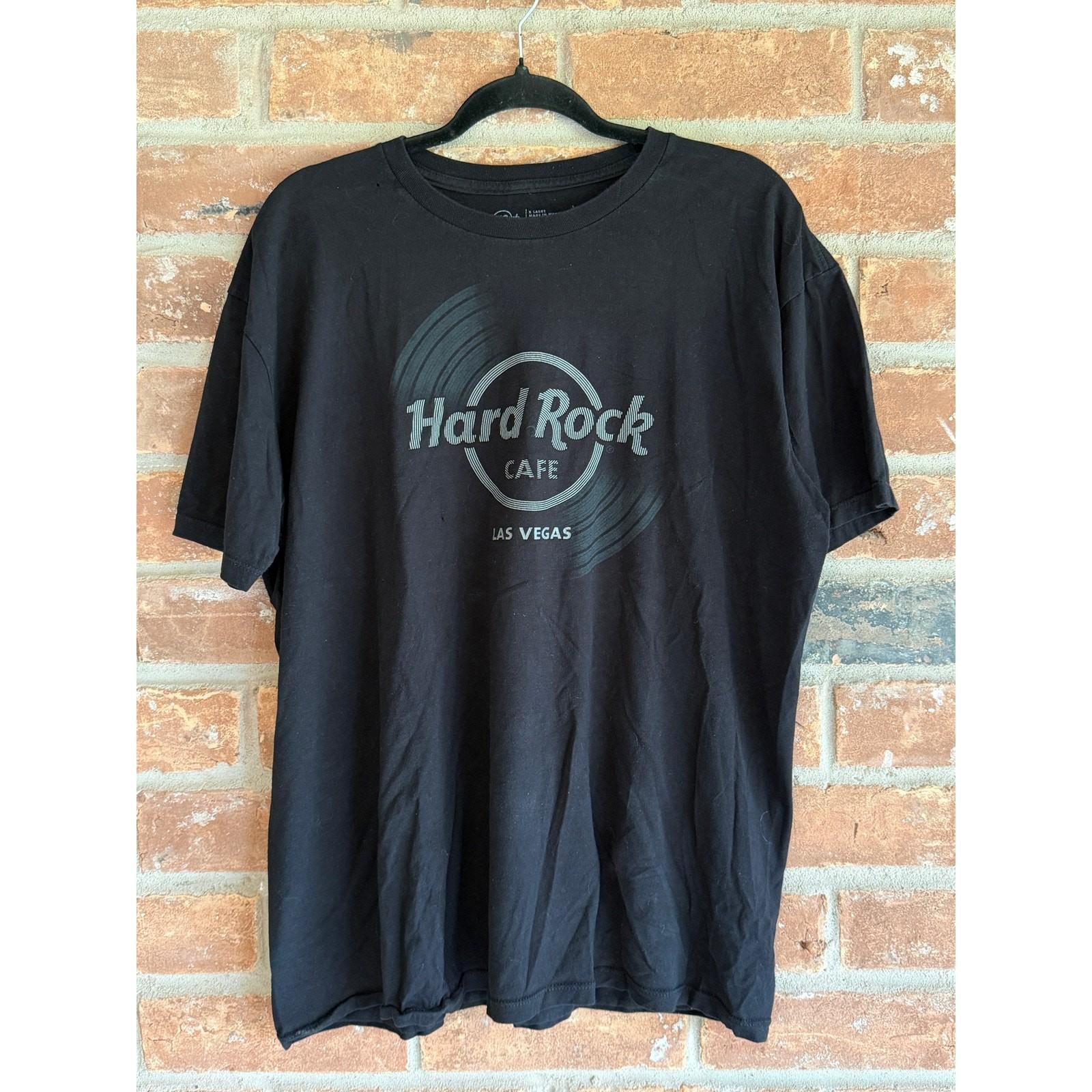 Hard Rock Cafe Las Vegas T Shirt Black Logo Graphic Tee Mens XL Cotton Unisex T-Shirt S