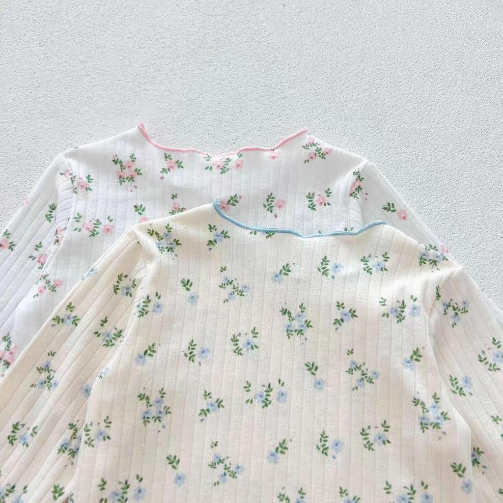 Autumn Baby Girls' Floral Pajama Set: Stylish Long-Sleeve Top & Pants, Casual Two-Piece Homewear