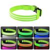 Adjustable LED Glowing Dog Neck Ring Nylon Material Night Safety Buckle Chain  Small Dog