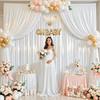 1 Stück Gold Satin Hintergrundvorhang Faltenfrei Glitzernde Vorhänge für Hintergründe, Kulisse für Hochzeit Baby Geburtstage Party
