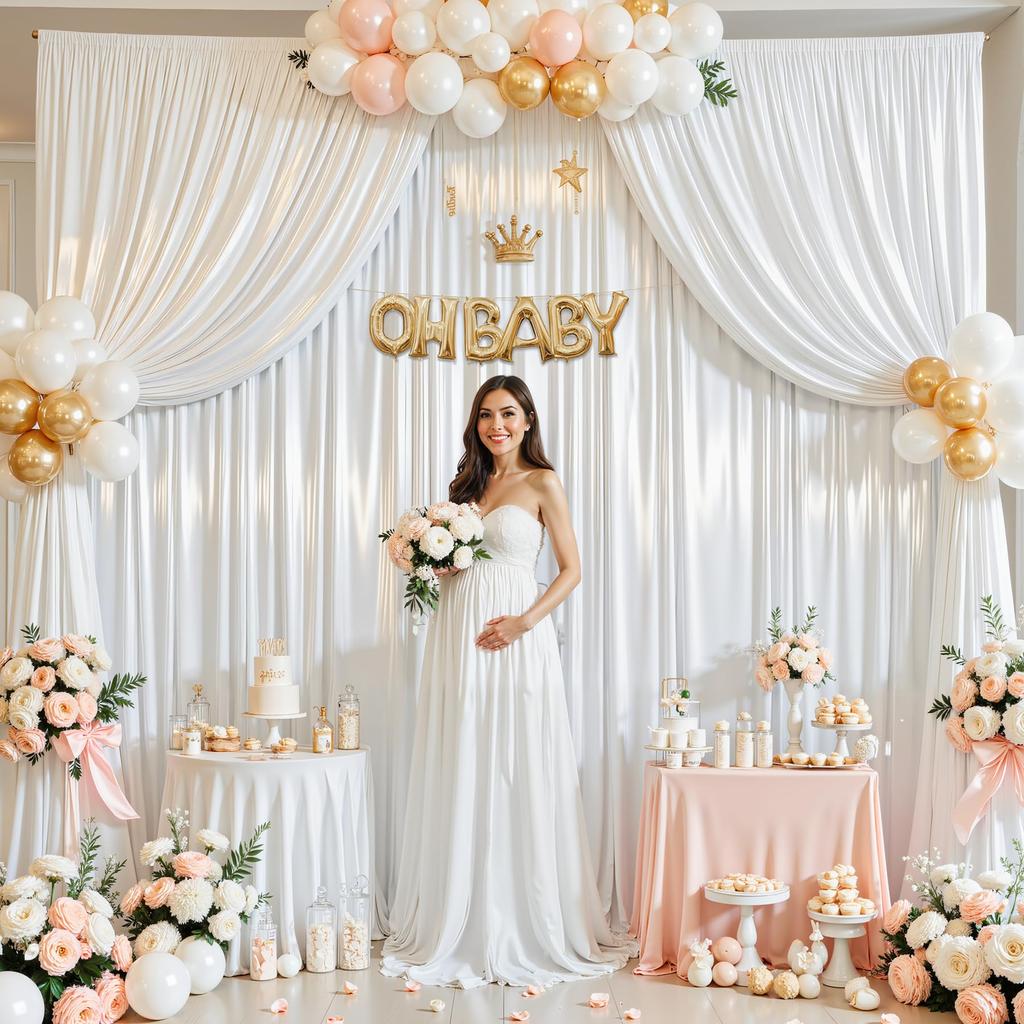 1 Stück Gold Satin Hintergrundvorhang Faltenfrei Glitzernde Vorhänge für Hintergründe, Kulisse für Hochzeit Baby Geburtstage Party