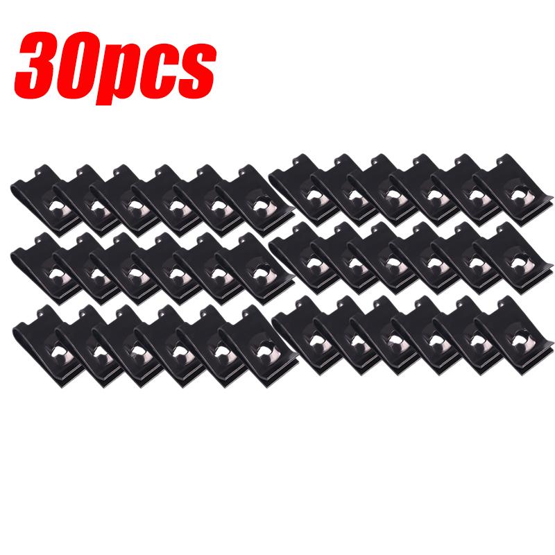 Car Self-Tapping Screws U-Clips Bumper Mudguard Trim Plate Fasteners Automotive Metal U-Clips Auto Bumper Black Clamps