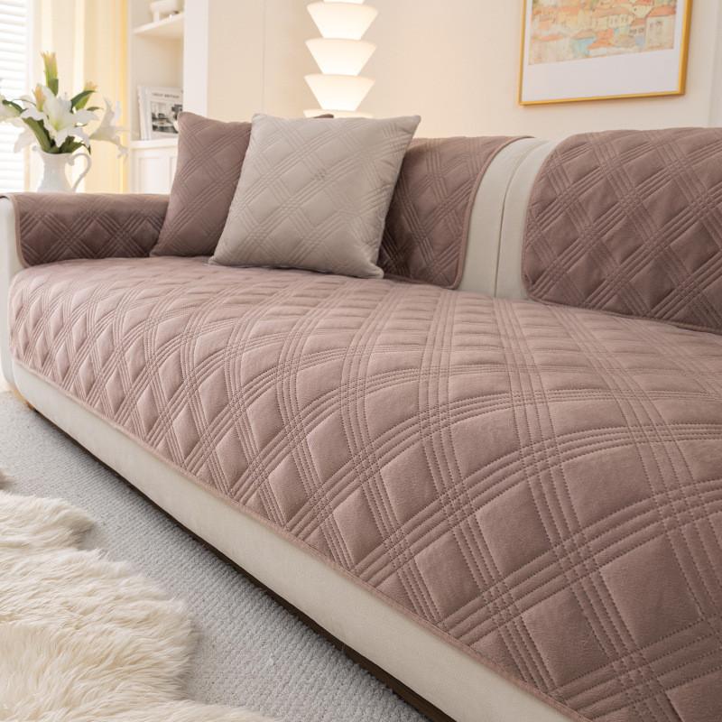 1 Stück Dicker Plüsch Sofakissen Rutschfeste Sofadecke Staubdicht Weich Maschinenwaschbar Möbelprotektor für Wohnzimmer