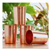 Pure Copper Plain Glass with Embossed Design, Drinking Serving Water, Yoga Ayurveda, Volume-300 Ml
