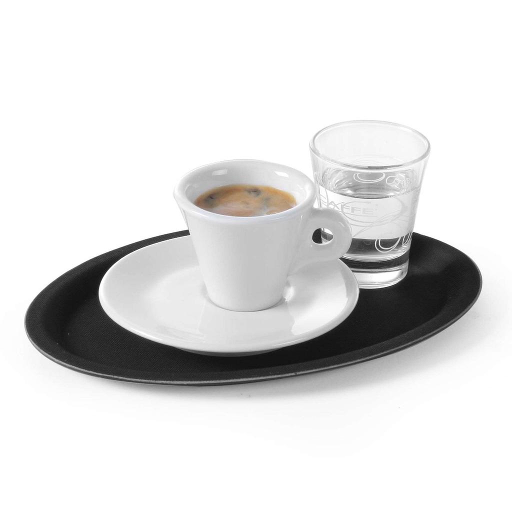 Kellnerschale, rutschfest, oval, 21x29cm, schwarz