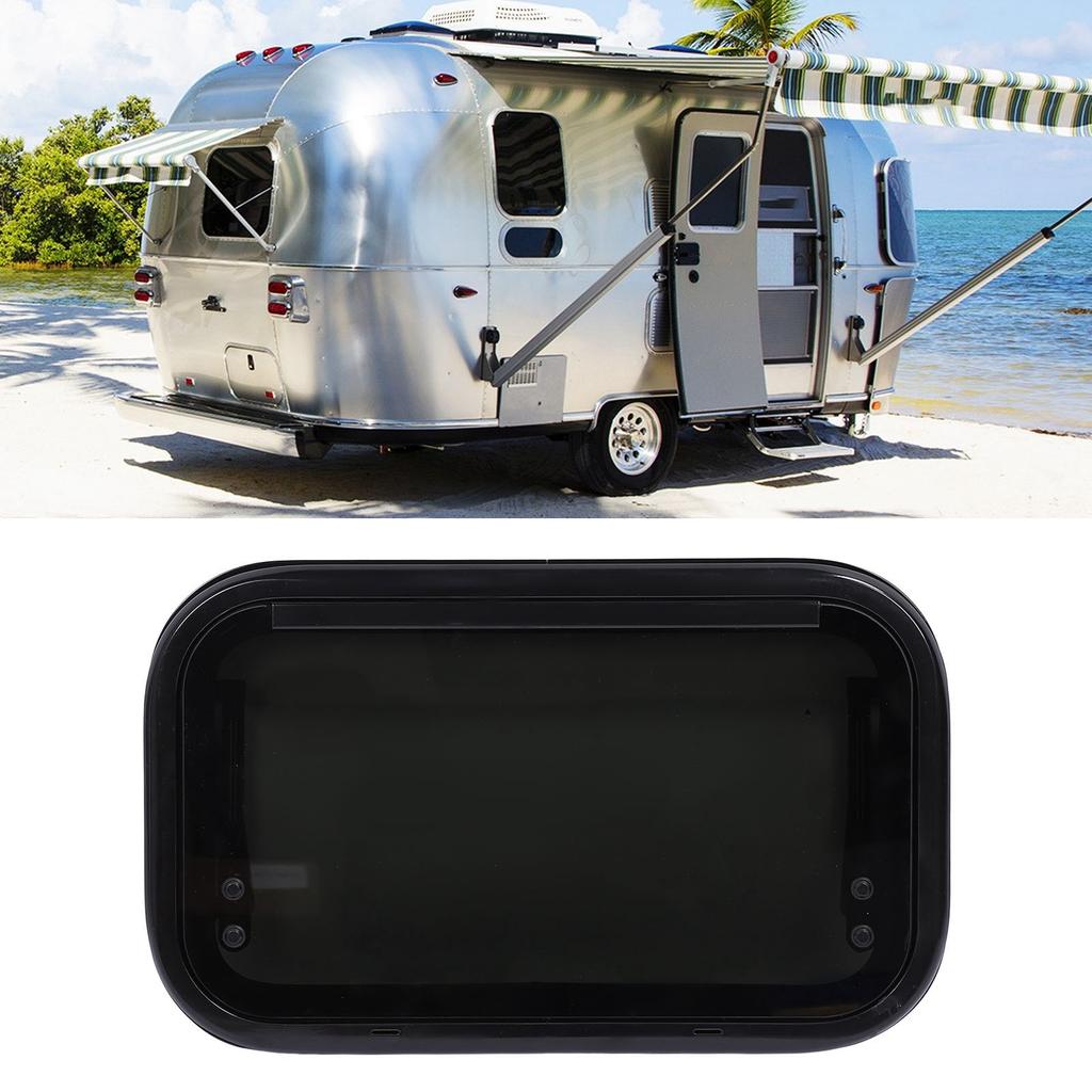 20 X 12 Inch RV Push Out Window with Hydraulic Support Rod Fixing Frame Rainproof Rounded Corner for Campervan