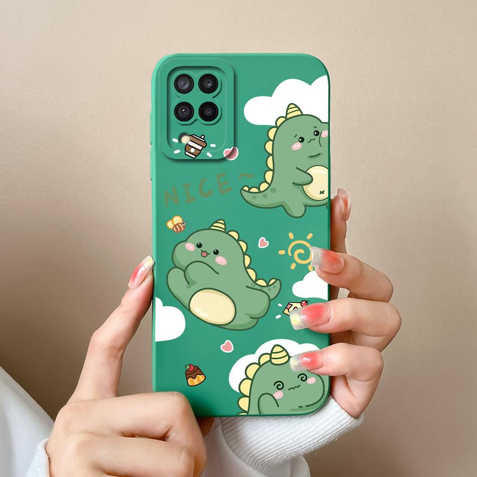 Case For Samsung Galaxy A12 M12 F12 Bear Soft Liquid Silicone Full Coverage Anti Choc Phone Bumper For SamsungA12 A M F 12 Funda