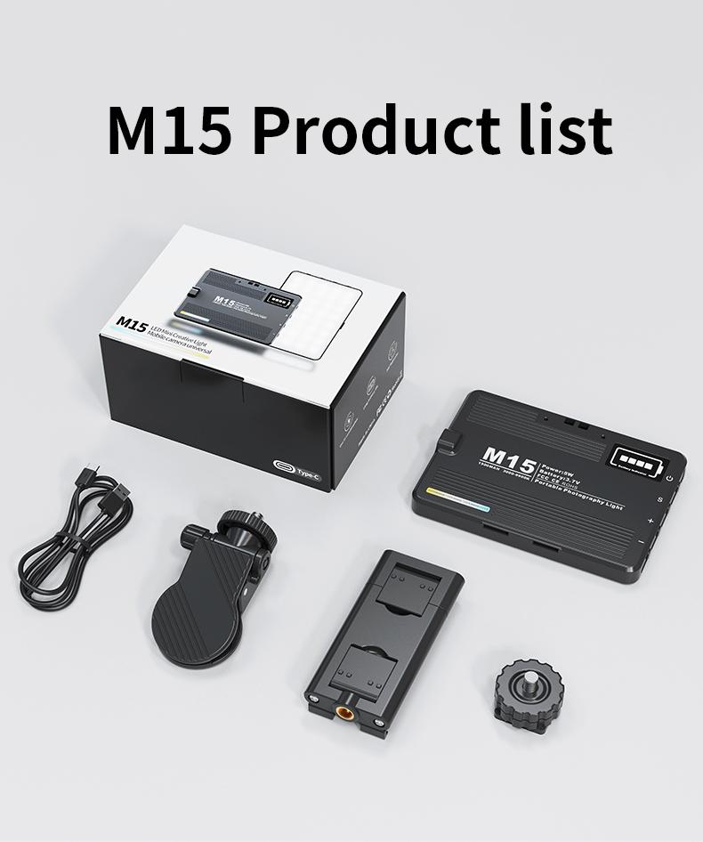 

M15 Заполняющий светильник для селфи для телефона Портативная карманная лампа для фотосъемки с держателем телефона для видеозаписи Vlog Shoot Fill Studio Лампа чёрный