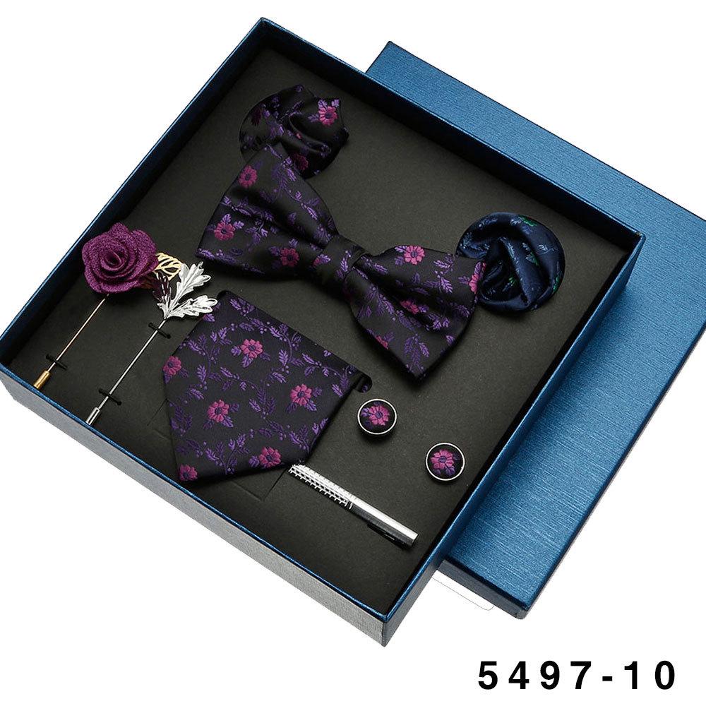 Men's Formal Tie & Pocket Square Eight-Piece Gift Set - High-End Wedding & Business 