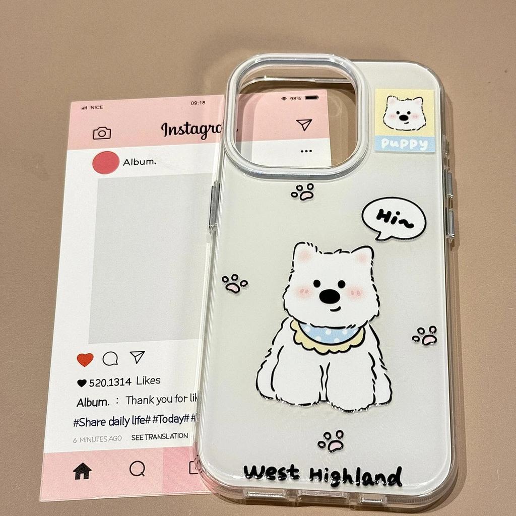 Cute West Highland iPhone17 mobile phone case for Apple 16promax white background imd cartoon Air new 15