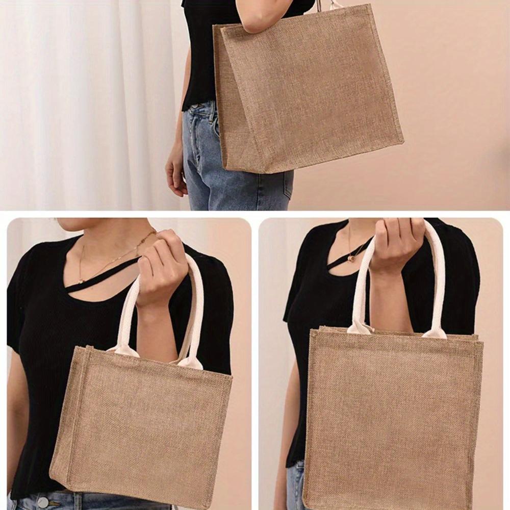 Linen Bag Hand-painted Cotton Sacks Jute Portable Imitation Sacks Linen Bags Shopping Bags Laminated Bags