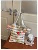 Summer Fashi Large Capacity Youth Beach Handbag  Boho Crochet Shoulder Bags Handmade Floral Striped Knit Tote Bags