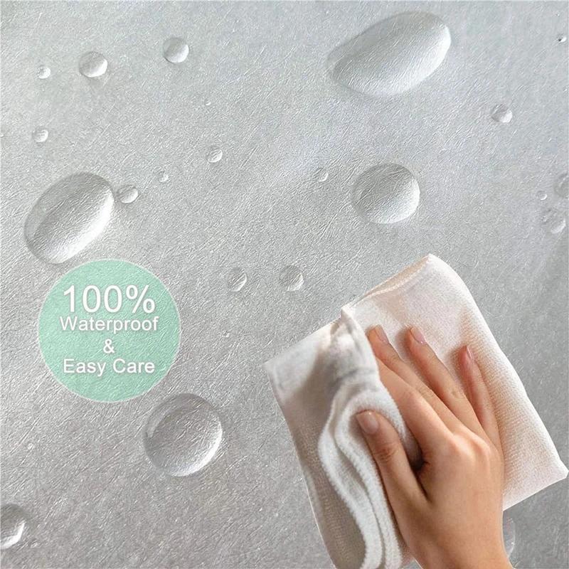 Waterproof Peva Shower Curtain Set With 12Hooks 71"X79" Plastic Shower Curtain For Bathroom Decor Washable Shower Curtain